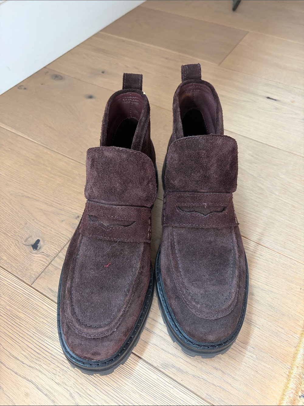 Madewell Dark Brown Suede Penny Loafers